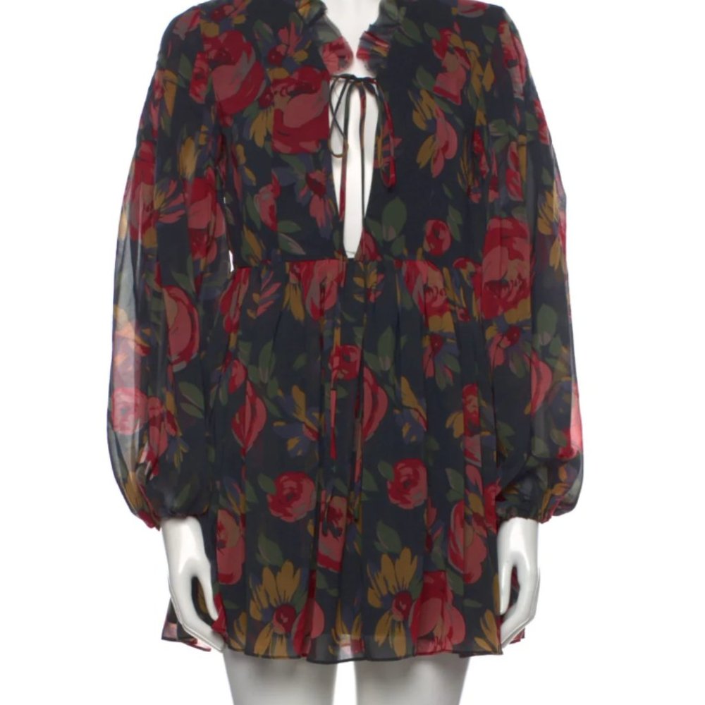 MAJORELLE Floral Print Mini Dress, size small